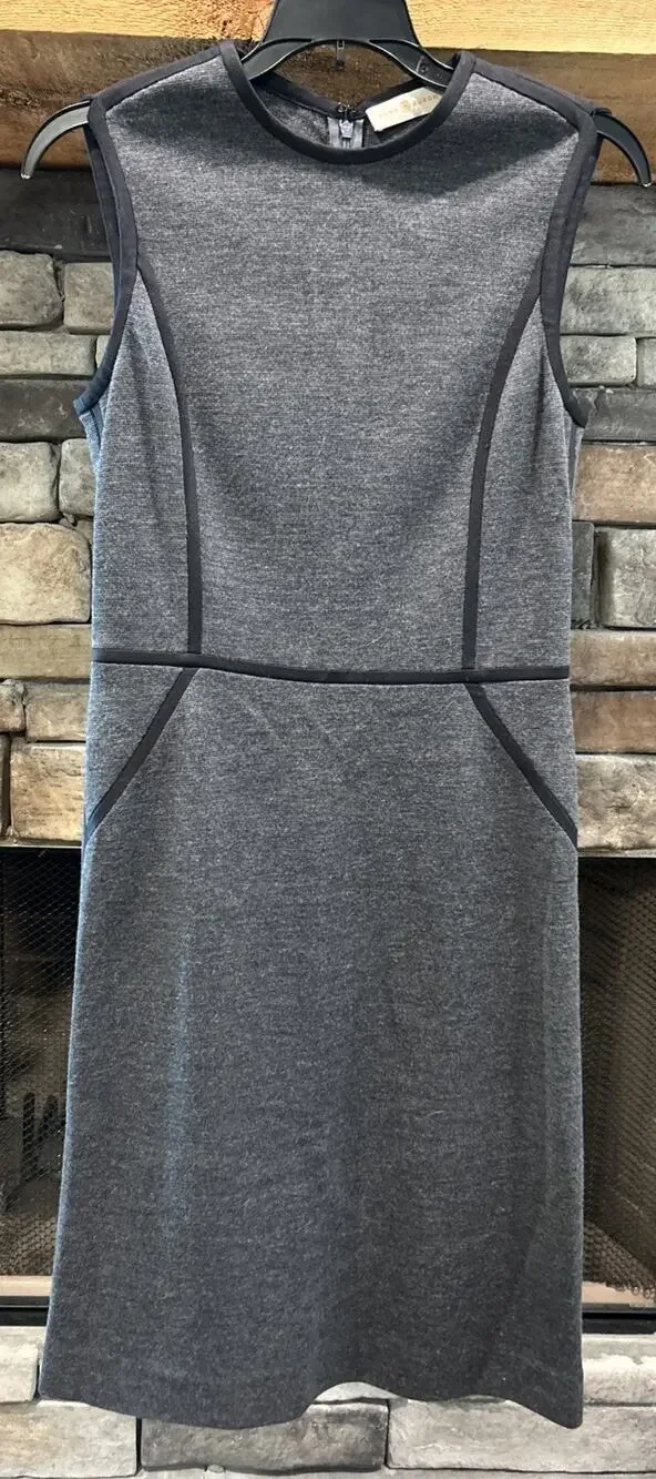 Women’s TORY BURCH Gray MARCIA Wool Sleeveless Sheath Dress Size XS *C3